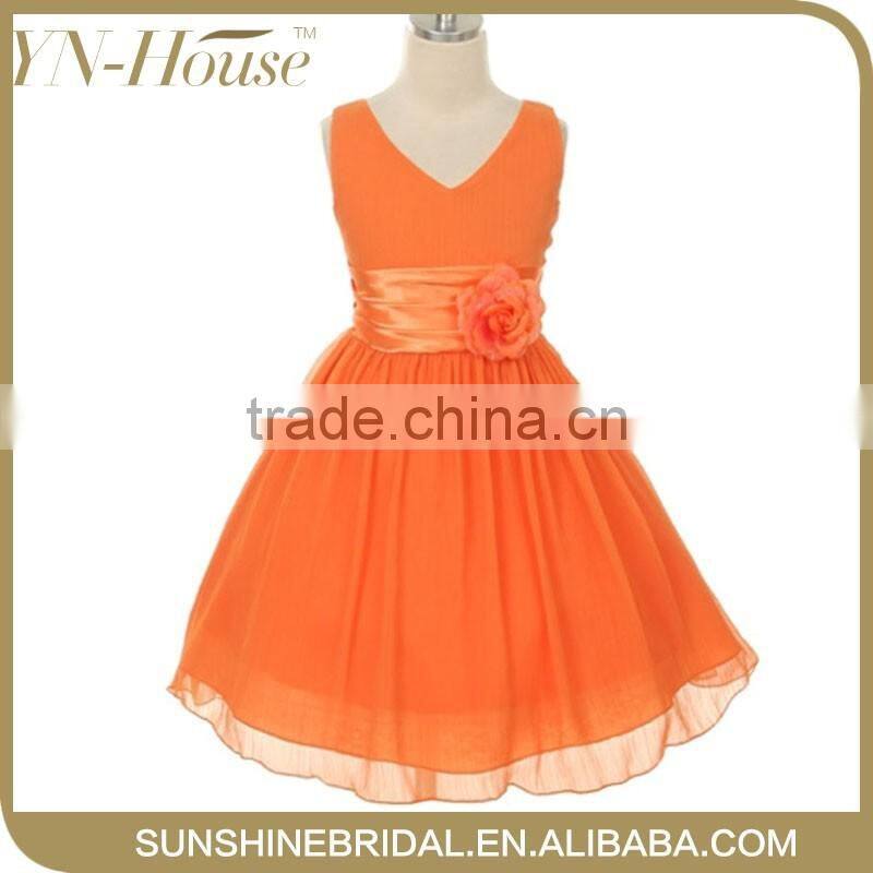 Lovely Cute Hot-Selling Organza Embroidered baby dress designs with Pleated skirt