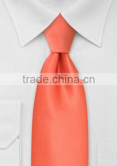dark tangerine orange poly necktie
