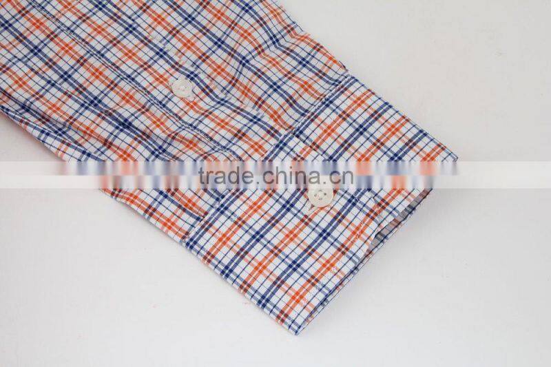 2017 dress shirt design mens blouse gingham shirt