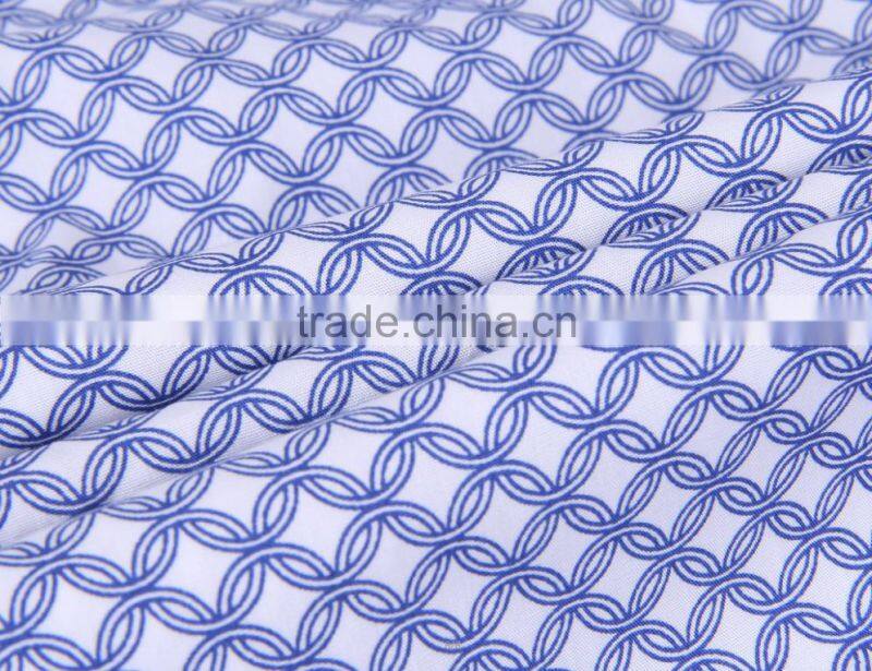 2017 customized printing men's long sleeve shirt with contrast collar and cuff