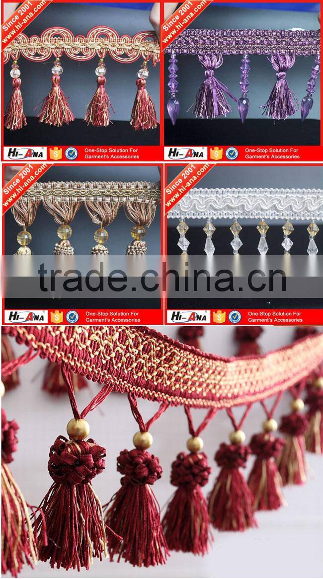 hi-ana trim3 Export to 70 countries multi color stretch fringe