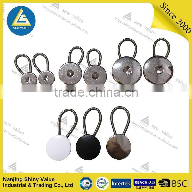 Metal shirt/pants/cuff extenders with strong spring in round shape and pit on the surface assortment