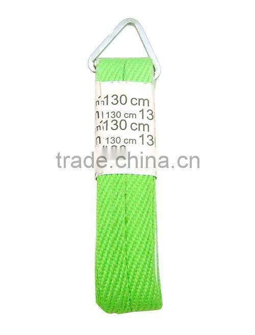 Abrasion resistant green cheap flat denim shoe laces