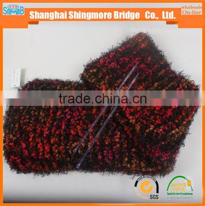 China textile yarn factory direct wholesale oeko tex certified polyester spun dyed yarn feather pompom yarn for knitting scarf