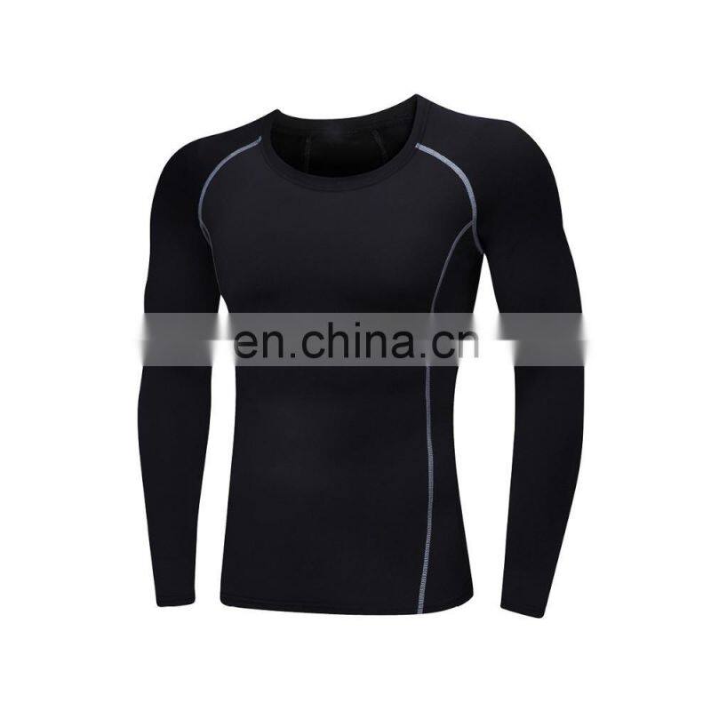 High quality quick dry Black long sleeve sports compression wear
