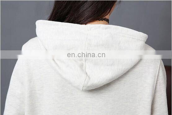Cheap Women's Fleece sweatershirt Kangaroo pocket long sleeves fleece jacket Sweatershirt Terry hoodie with rubber print