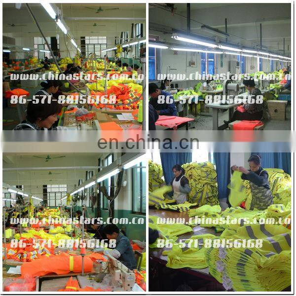 Blue reflective safety vests with pockets