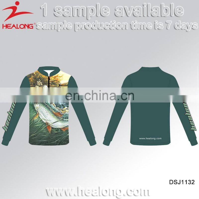 Sublimation Long Sleeves Any Style Custom Uv Protection Jersey Shirt For Fishing