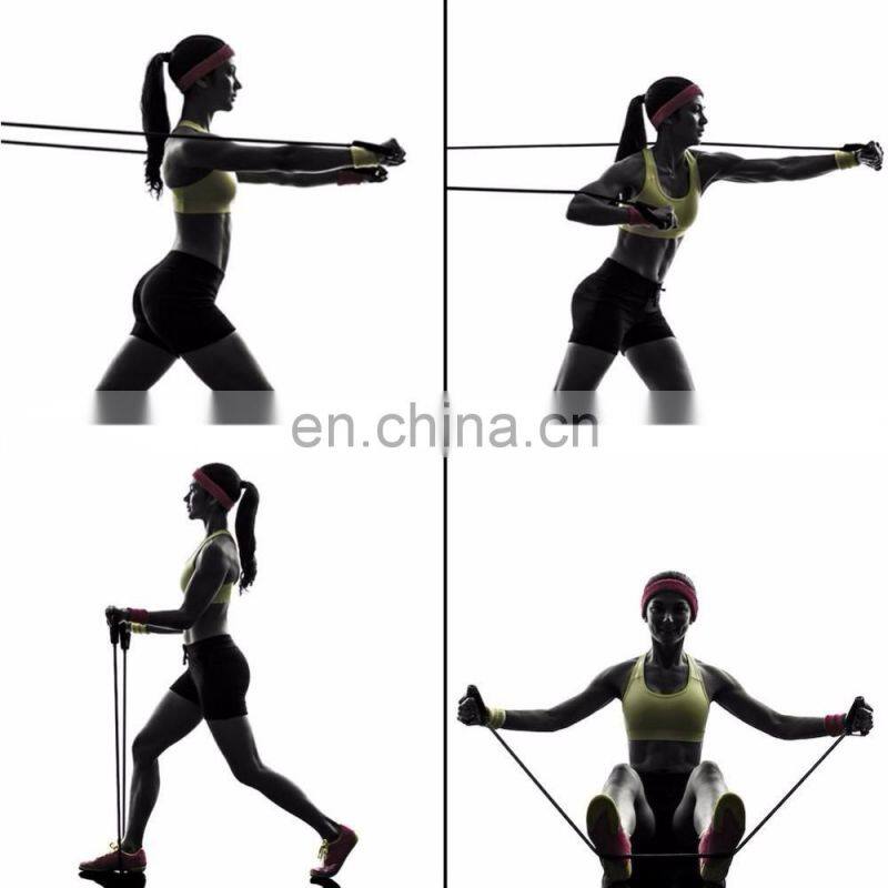 11pcs per Set Fitness Resistance Bands Elastic Training Ropes Kit Yoga Pilates