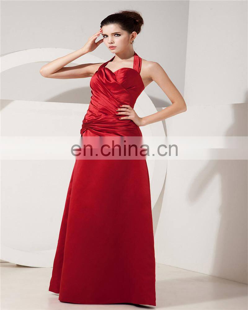 Sexy Halter Sleeveless Evening Gowns Backless Floor Length Zipper Ruched Mother Of The Bride Dress