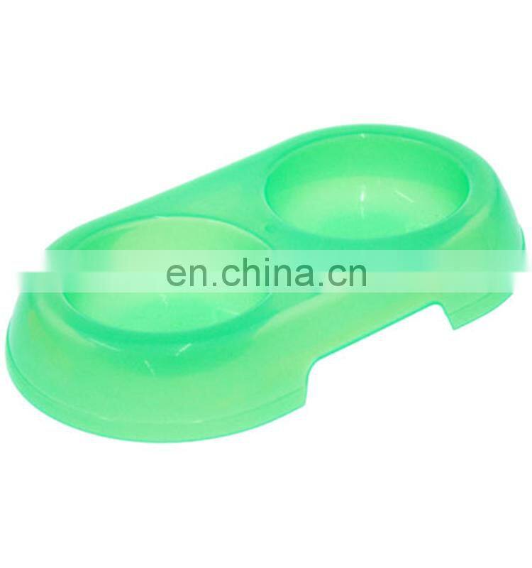 Portable plastic double dishes for pets