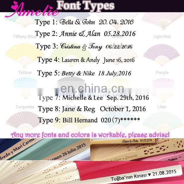 Recuerdos de boda Wedding Favors Bomboniere Matrimonio Personalized Printed Logo Wedding Hand Craft Fans