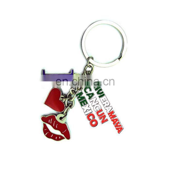 Top Quality Ornament Crystal Heart Shape Shaped Key Chains Keychain Metal