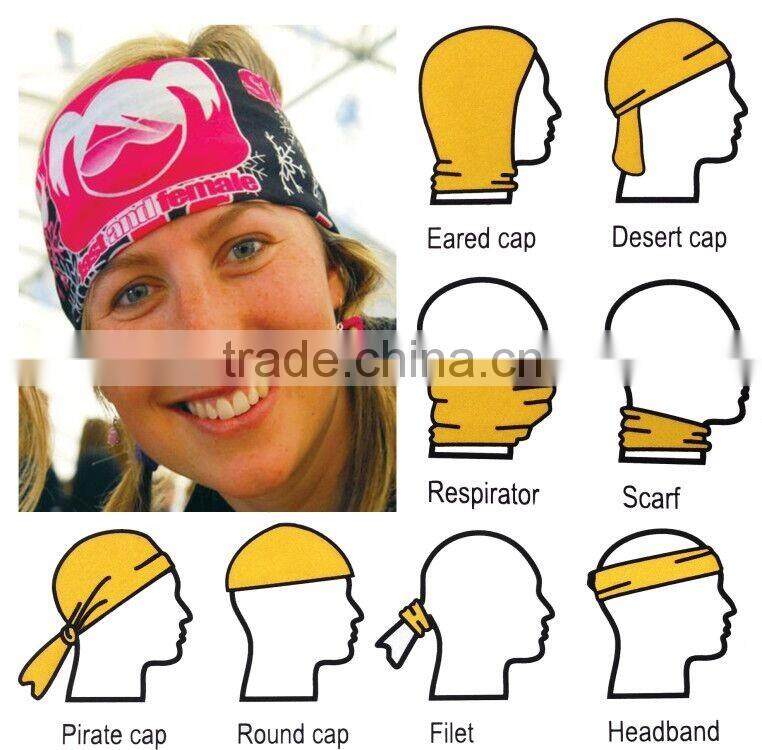 Grey high quality 100%polyester fabric sports head bandana