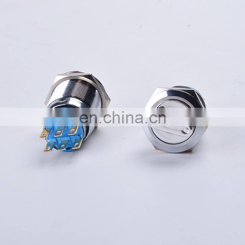 19mm Waterproof Metal Rotary Push Button Switch 2 Position 1NO+1NC 3 Position 2NO+2NC Press Button Rotary Knob Switch