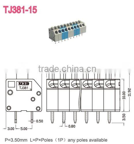 termin Block 3.50mm Screwless Pcb Spring Terminal Block For Electric Power Security termin Block