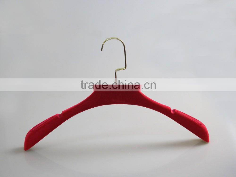 flocked velvet plastic hanger for clothes