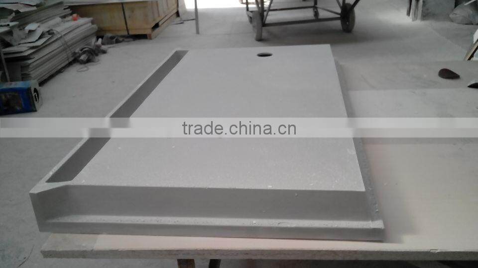 Hotel Bathroom Cultured Marble Shower Base, Shower Tray, Shower Pan