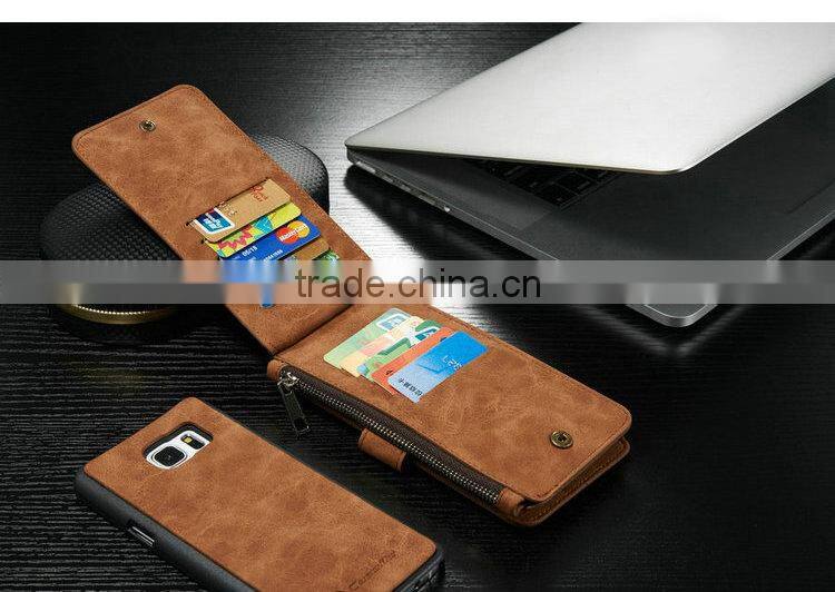 best sale genuine leather for Samsung NOTE 5 case, for Samsung NOTE 5 detachable wallet case