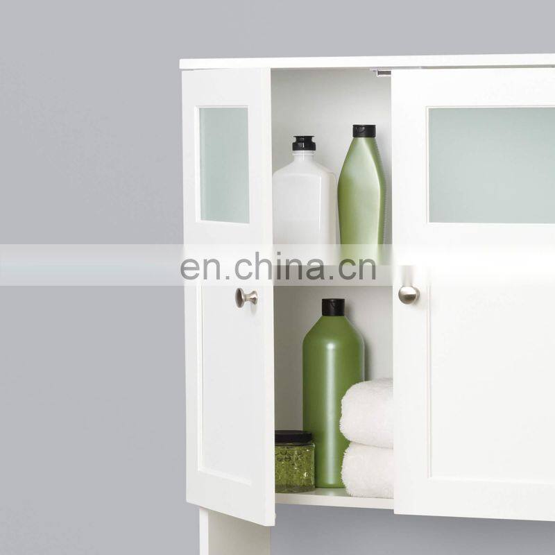 Wooden Bathroom Cabinet Design Cabinet White With Doors and Shelves