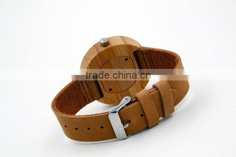 2016 Newest japanese miyota 2035 movement wristwatches genuine leather watches bamboo wooden watches for men and women best gift