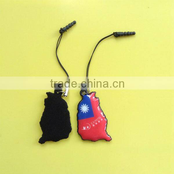 jewelry wholesale fashion phone plug bow phone dust plug/soft pvc keychain