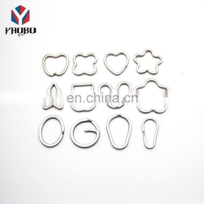 Custom Logo Shape Colorful Eco Friendly Car Keyrings Round Edge Split Key Rings