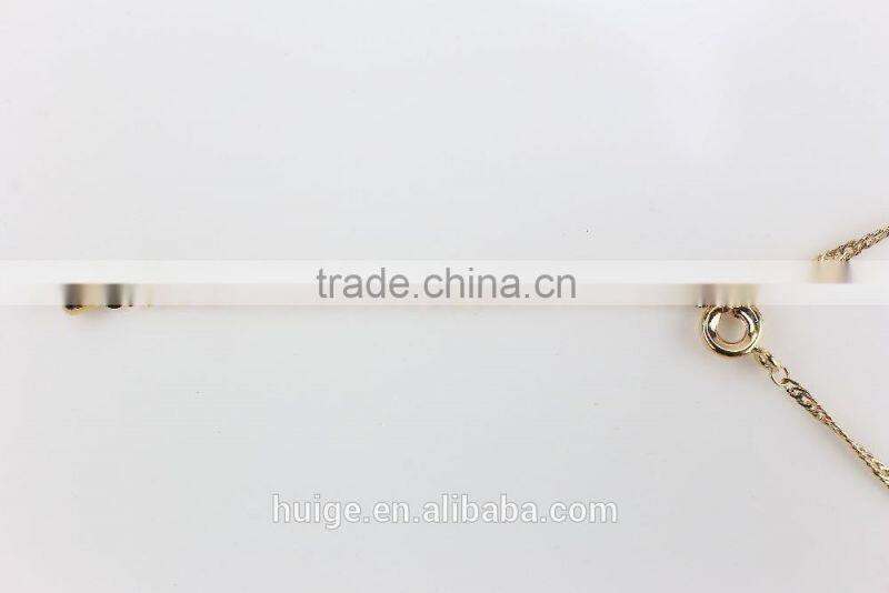 2015 Yiwu Jewellery Hot Sales Brass Chain Gold Plated Fashion Pendant Necklace