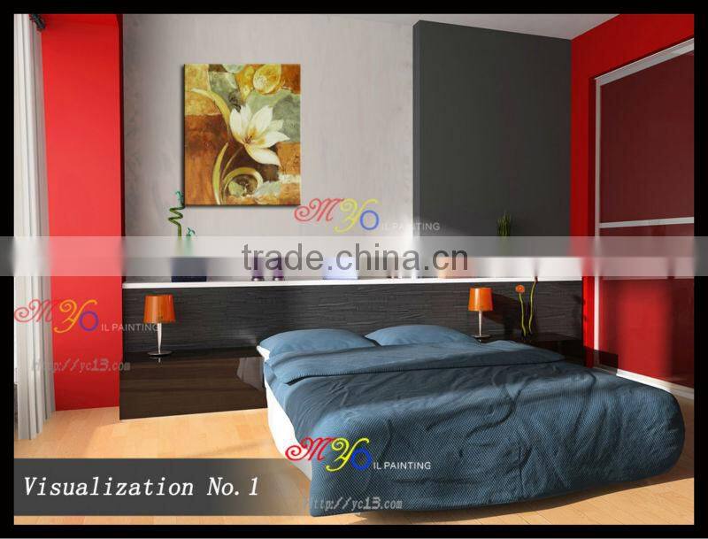 handmade home decor Artwork white orchid oil painting on canvas