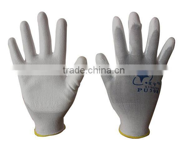 antistatic pu coated gloves/ nylon work gloves