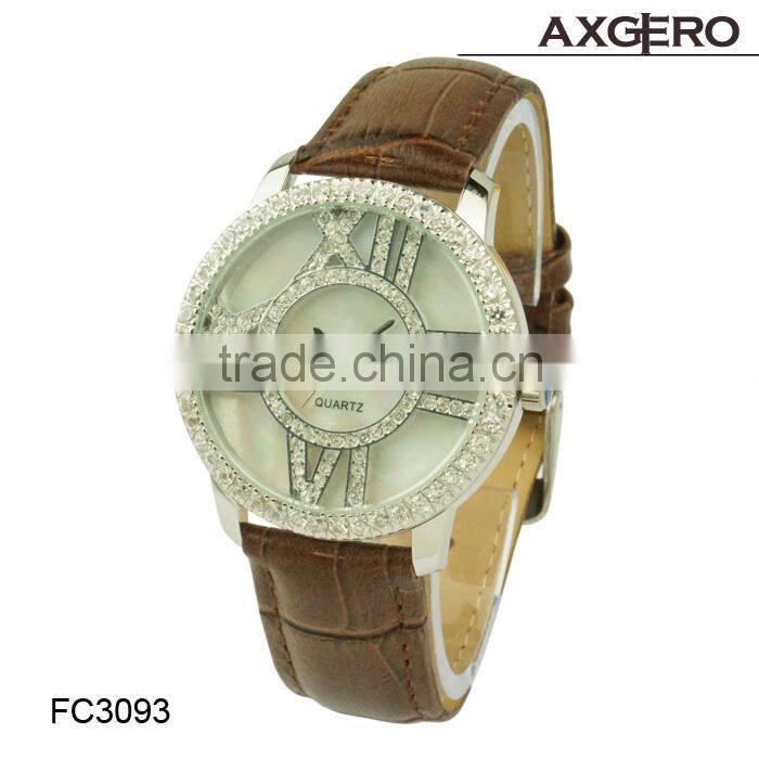 christmas promotion big face diamond charm wristwatch
