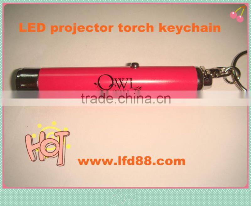 led logo projector torch keychain , logo projector key ring , promotional item led torch key light