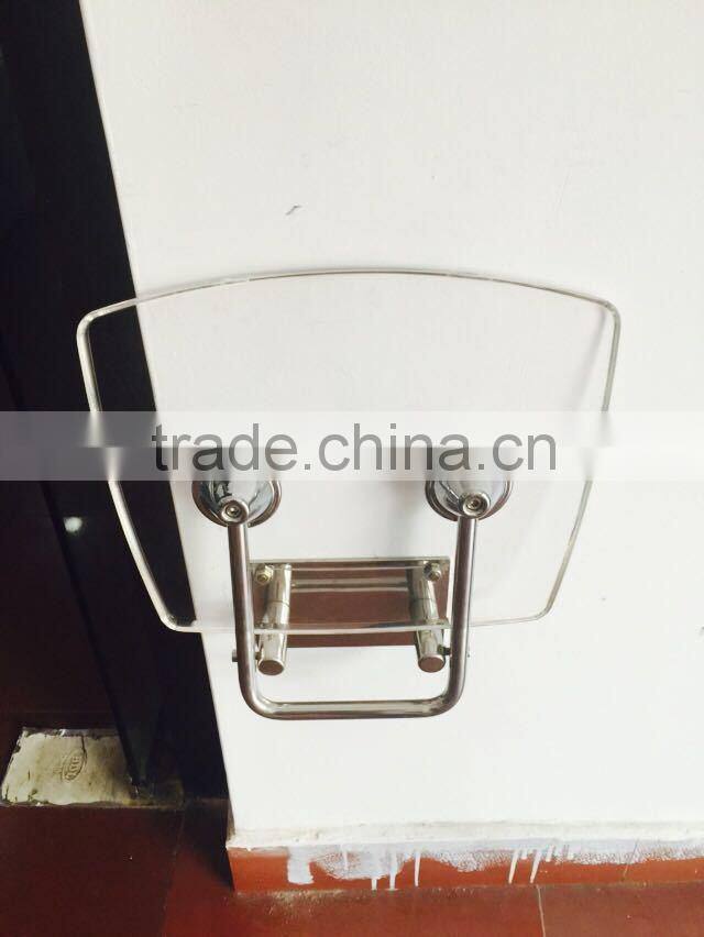 shower chair foshan,acrylic seat pad with 304 s.s wall mounted bracket