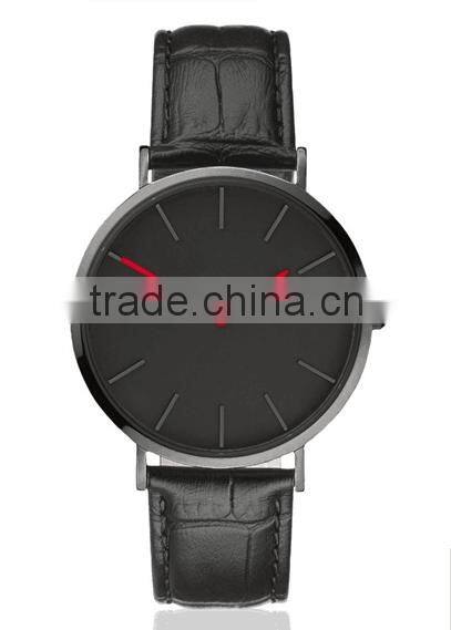 2016 Latest Top Fashion High Quality Casual Genuine Leather Stainless Steel Watches Men With Water Resistant