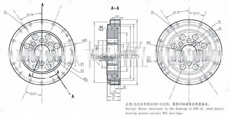 BCSG-20 Cross Roller Bearing (14x70x16.5mm) for Harmonic Drive Gear Reducer CSG-20-30/50/80/100/120/160-2UH