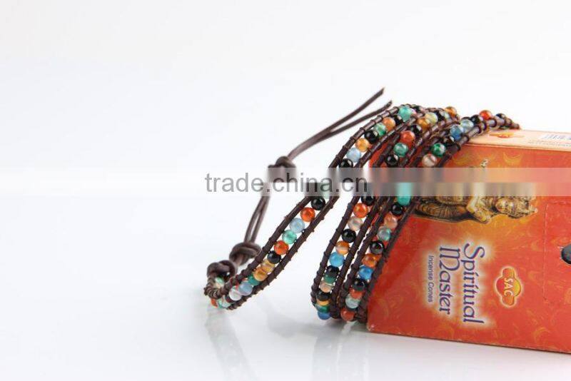 2016 New Products 4mm Colourful Crystal Beads Wraped Bracelets