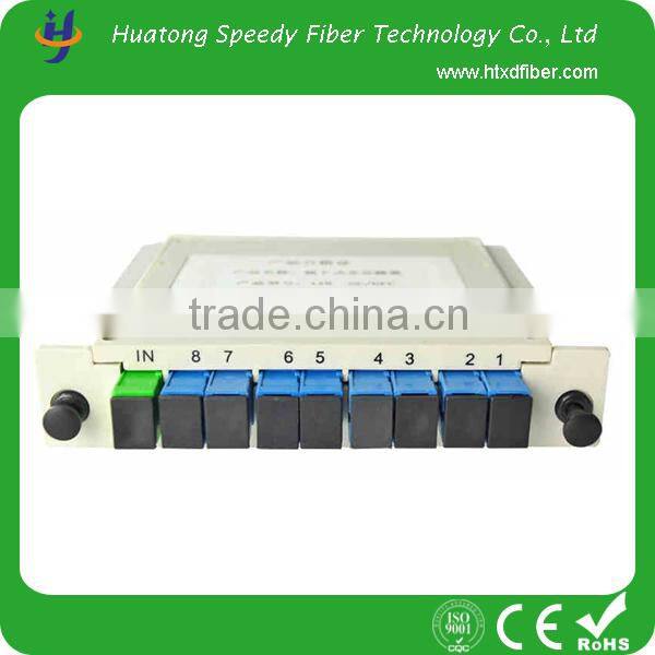 1x8 ABS BOX PLC with FC/SC/LC/ST connector optical splitter PLC for FTTH
