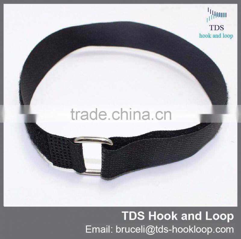 coloful adjustable hook and loop strap with metal buckle