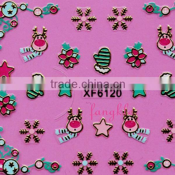 Hotselling 3D christmas nail art sticker