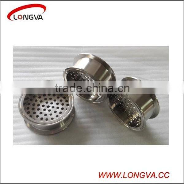 sanitary stainless steel pipe fitting tri clamp spool with filter plate