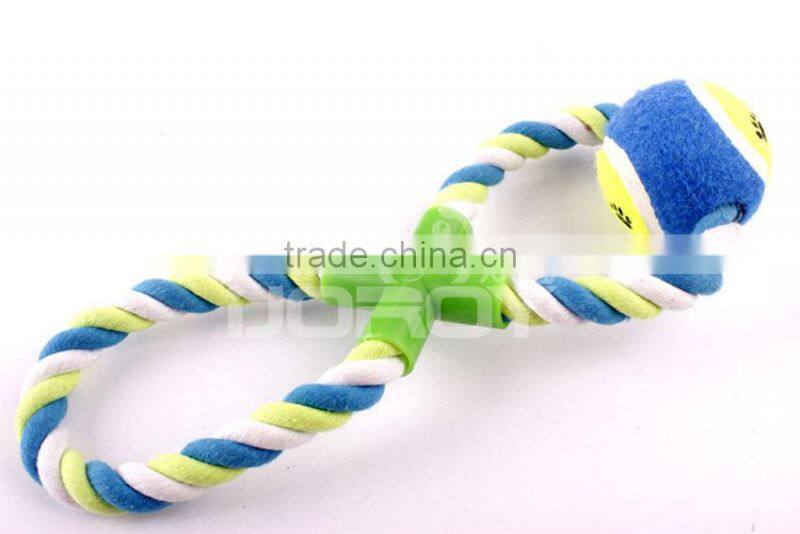 china supplier new desigh tennis ball 8 figure cotton pet toy