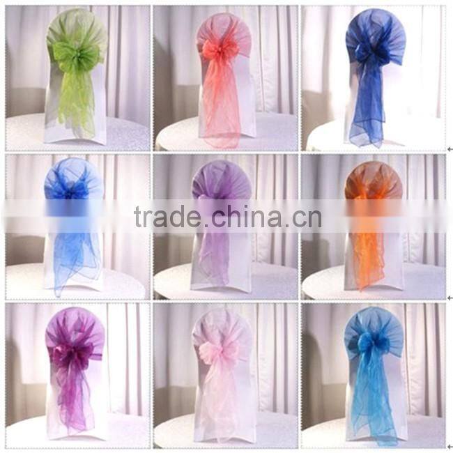 chiffon curly willow ruffle chair sash
