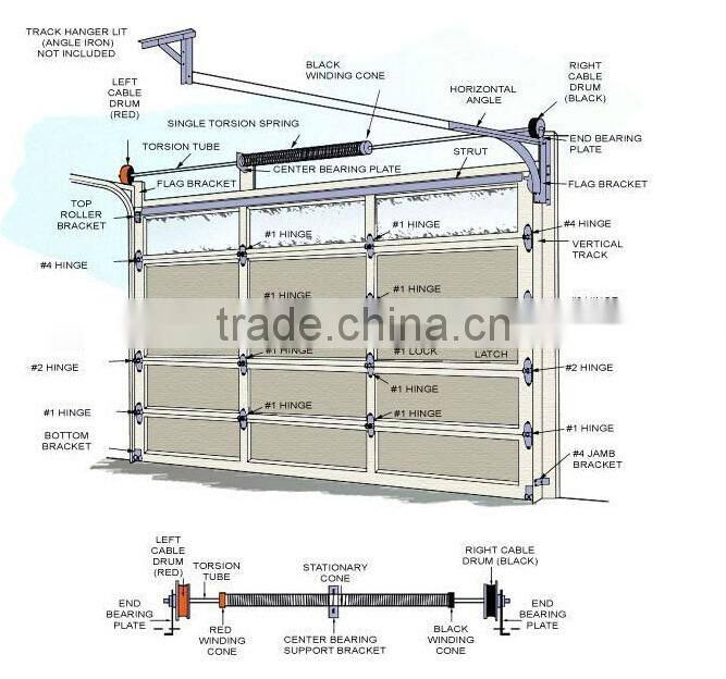Wooden color garage door panels with liftmaster garage door opener/residential sectional garage door