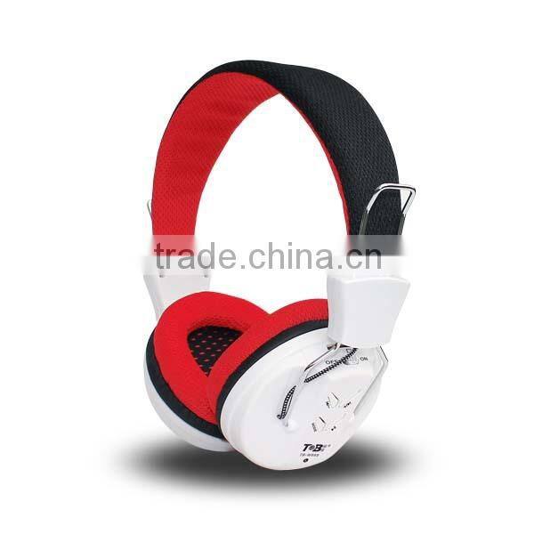Built in FM radip headphones with TF card,Super bass woreless mp3 player headphone