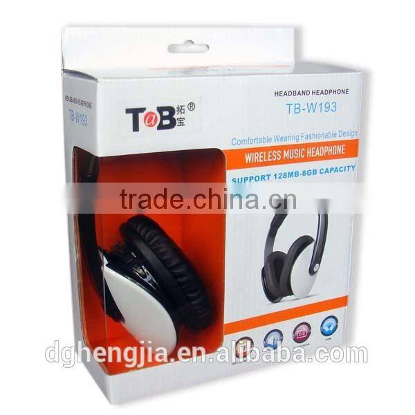 Wireless earmuff FM AM radio and mp3 player headphones / headsets with TF / MicroSD card TB-W193