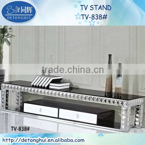 fancy design high black gloss glass top TV stand TV-818#
