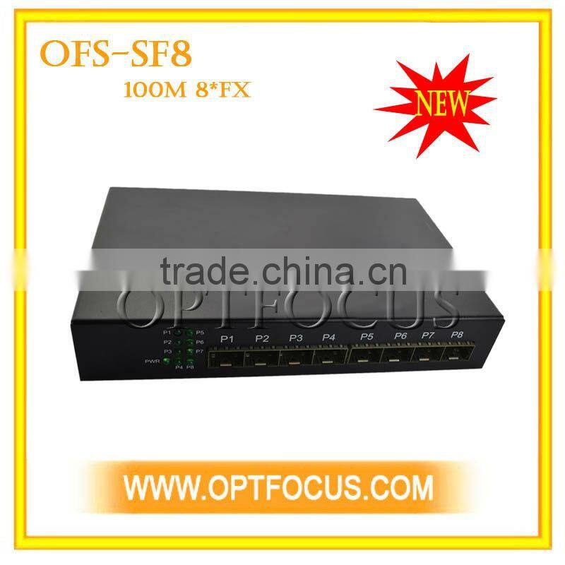 2Port 100BASE-Fx + 6Port 10/100BASE-Tx DF SM 1310nm 20KM SC WEB Management Fiber Switch