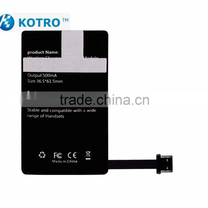 Ultra-thin Qi Wireless Charging Receiver for all Micro usb Smart Phones