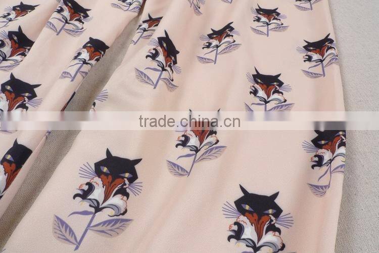 2014 Little fox print pants harlan wide-legged joker casual balloon pants