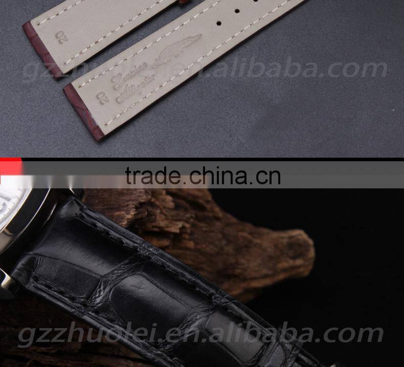 Hot fashion Factory Price custom logo accepted Customized Genuine crocodile leather watch strap 20mm 22mm